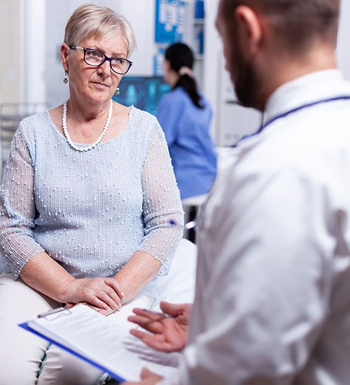 Patient reviewing other non-surgical arthritis options