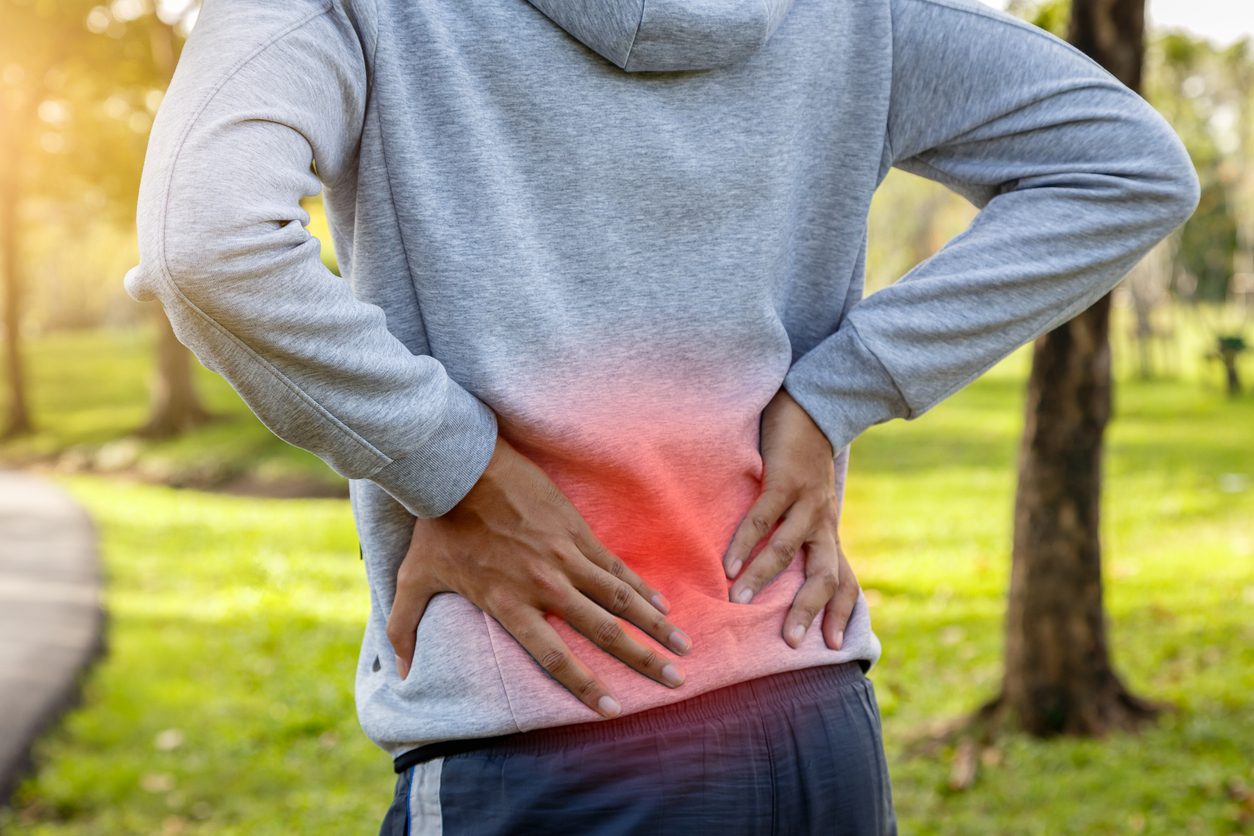 gentleman experiencing back pain that required Posterior Lumbar Interbody Fusion surgery