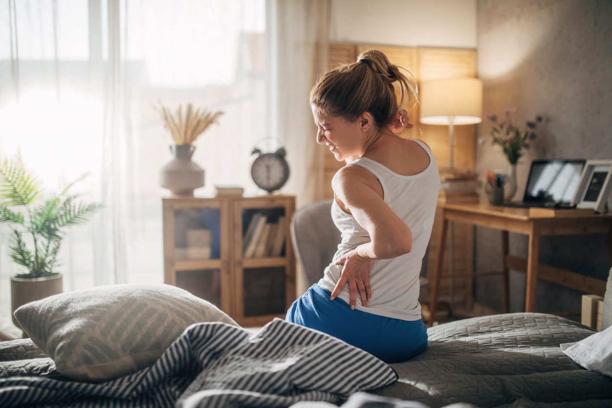 Patient waking up with back pain