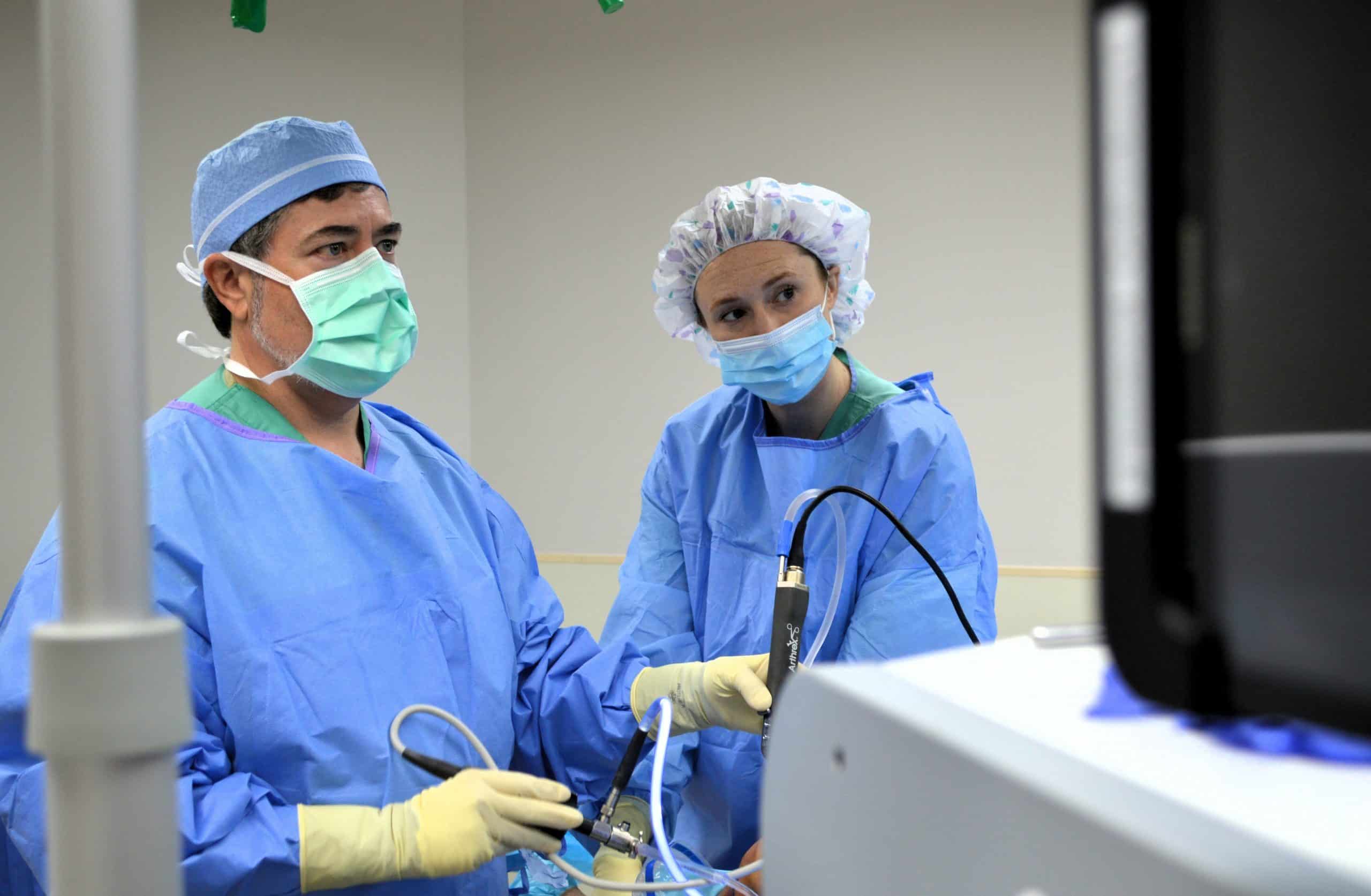 Dr. Dewey H. Jones, MD performing a knee procedure