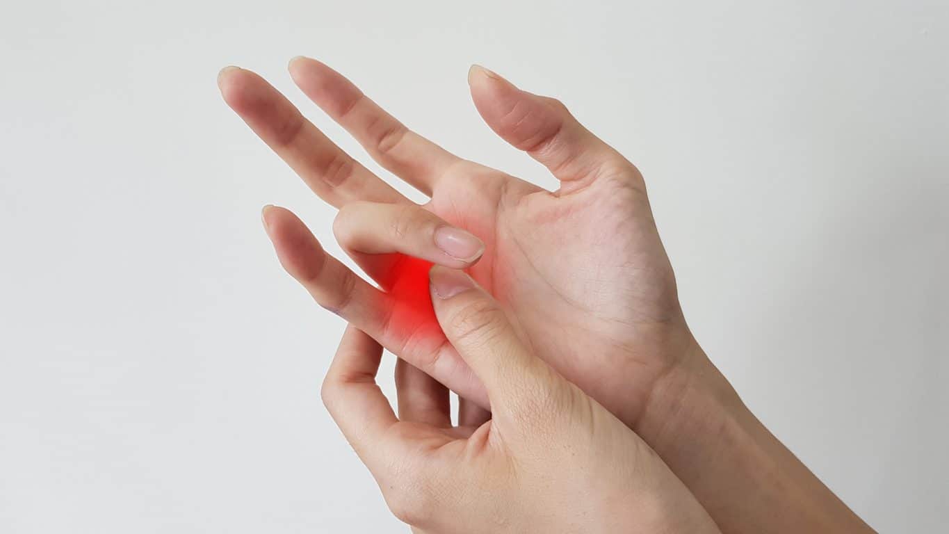 Highlighted trigger finger needing OT services